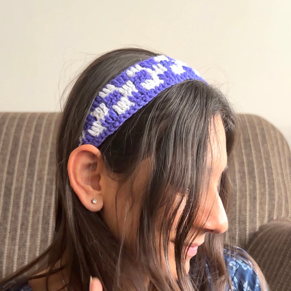 PurpleCheckered Headband