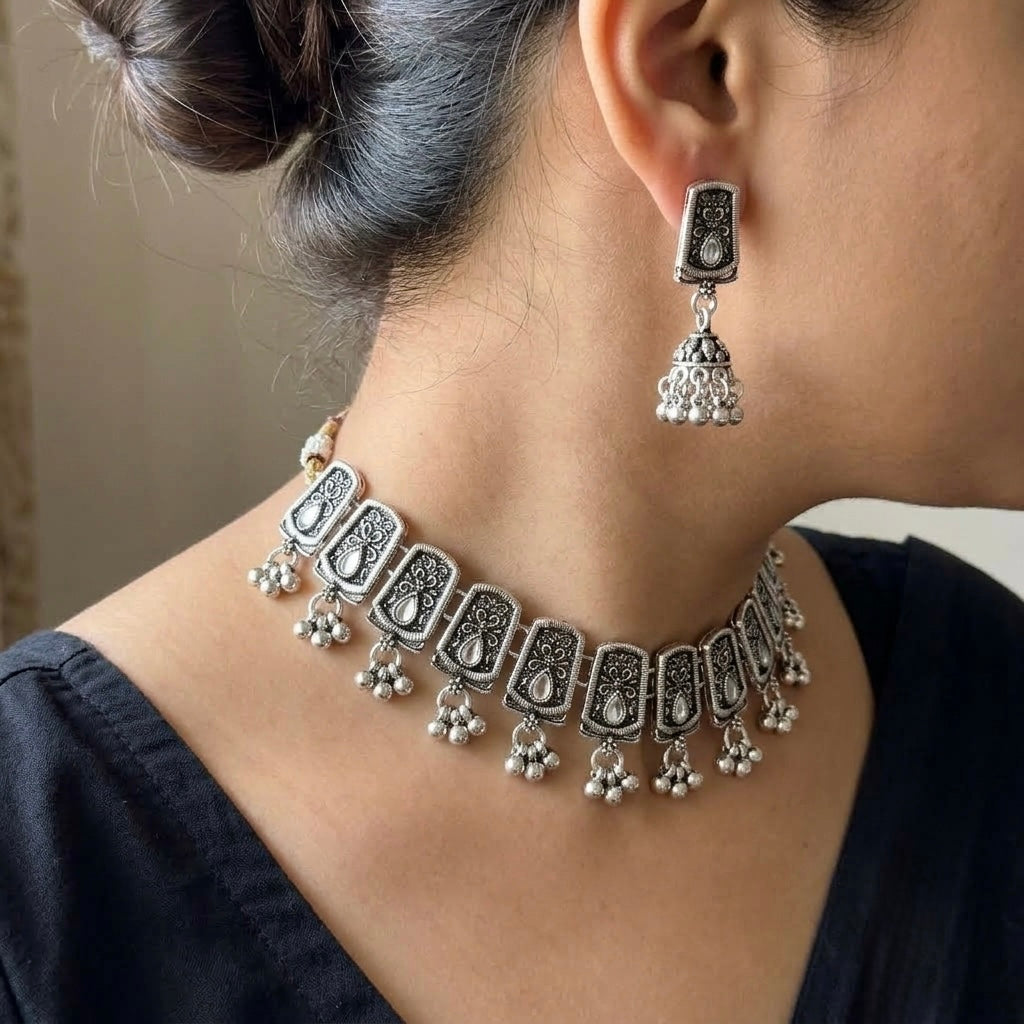 Vidhi oxidised set