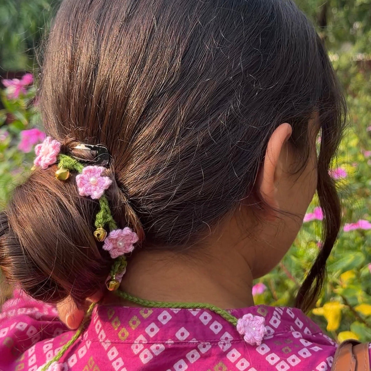 Pink payal+gajra