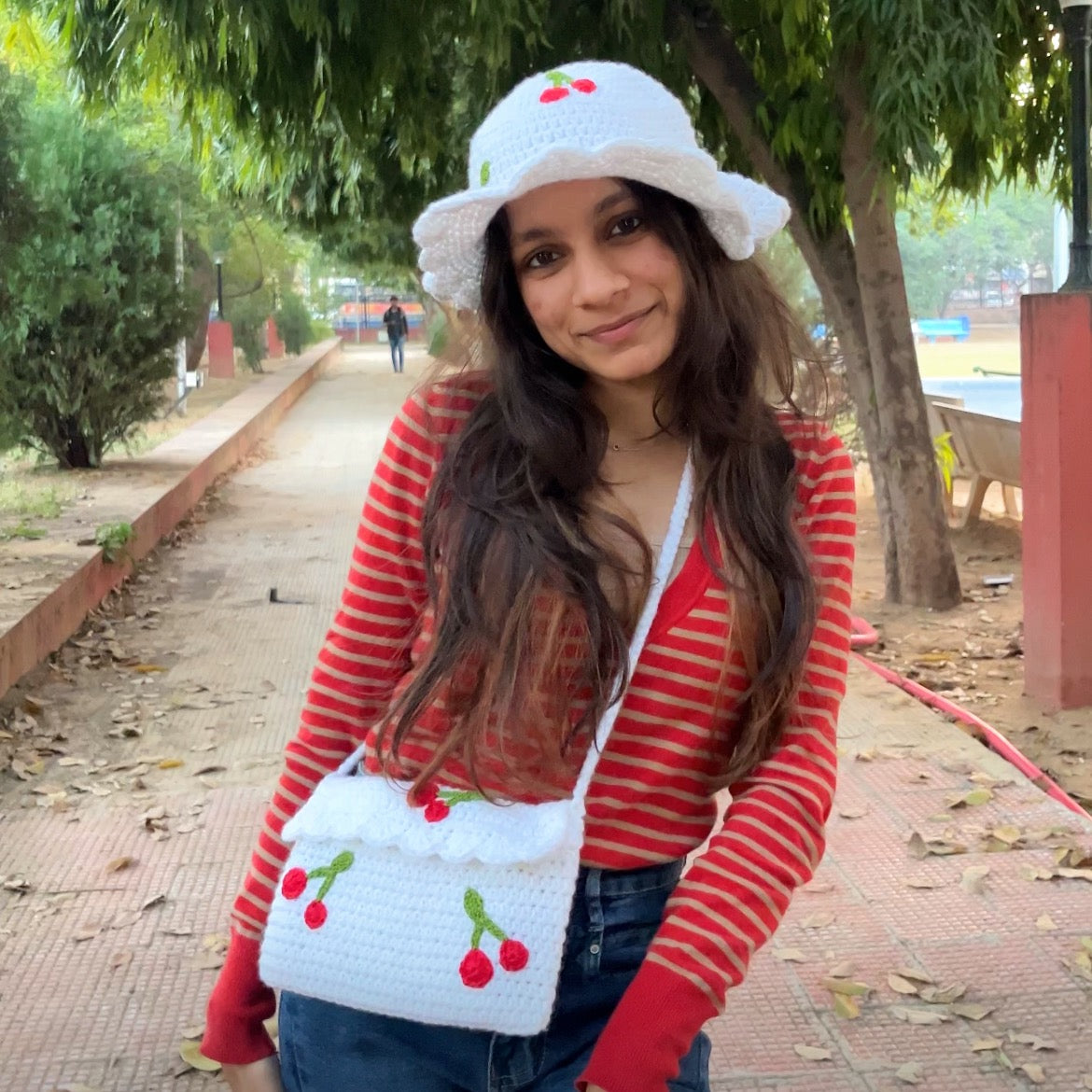Cherry bag and cap 2