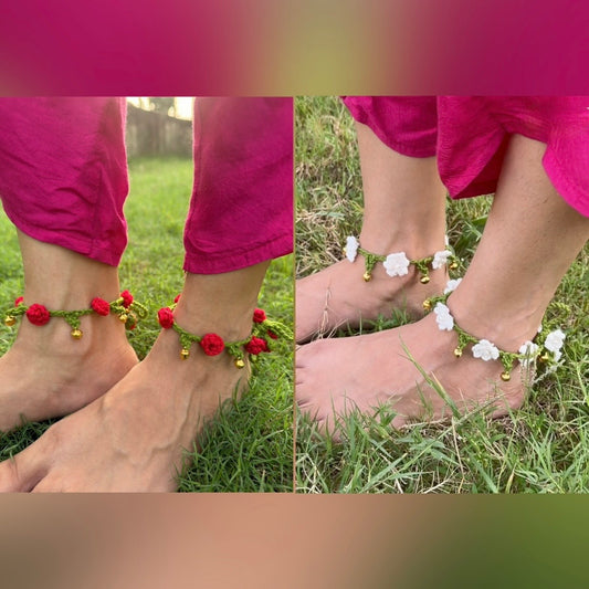 Rose+White payal combo