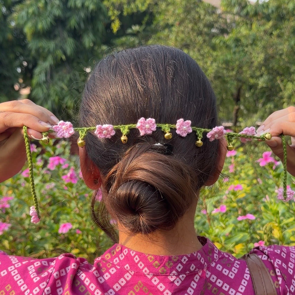 Pink payal+gajra