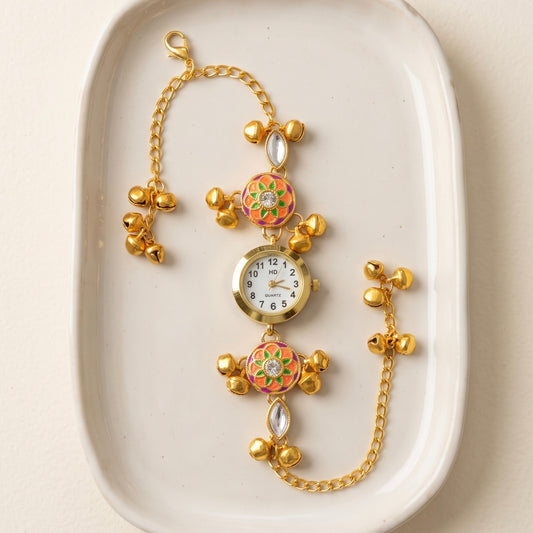 Meenakari ghungru watch