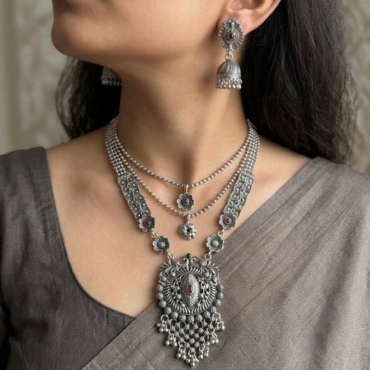 Chandini oxidised set