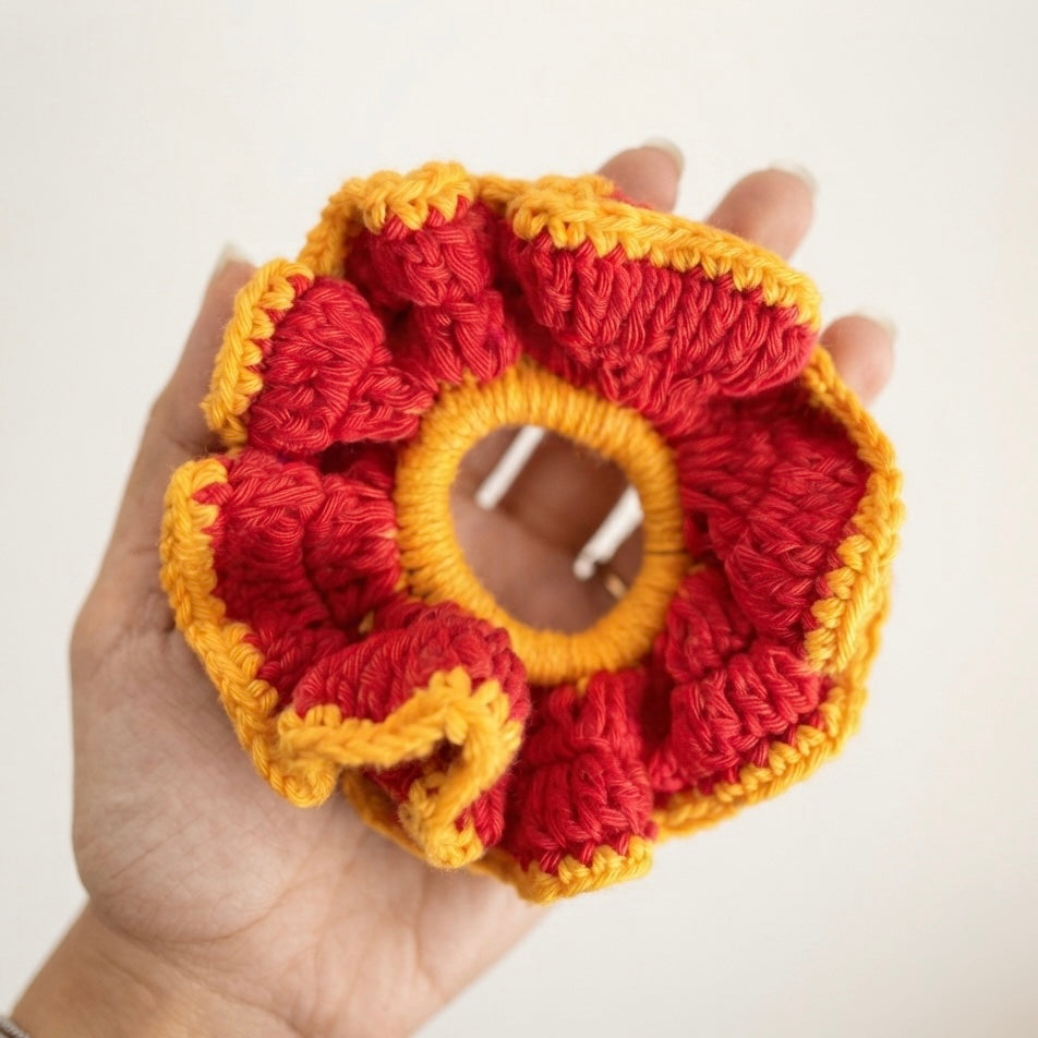 Red+Yellow scrunchie