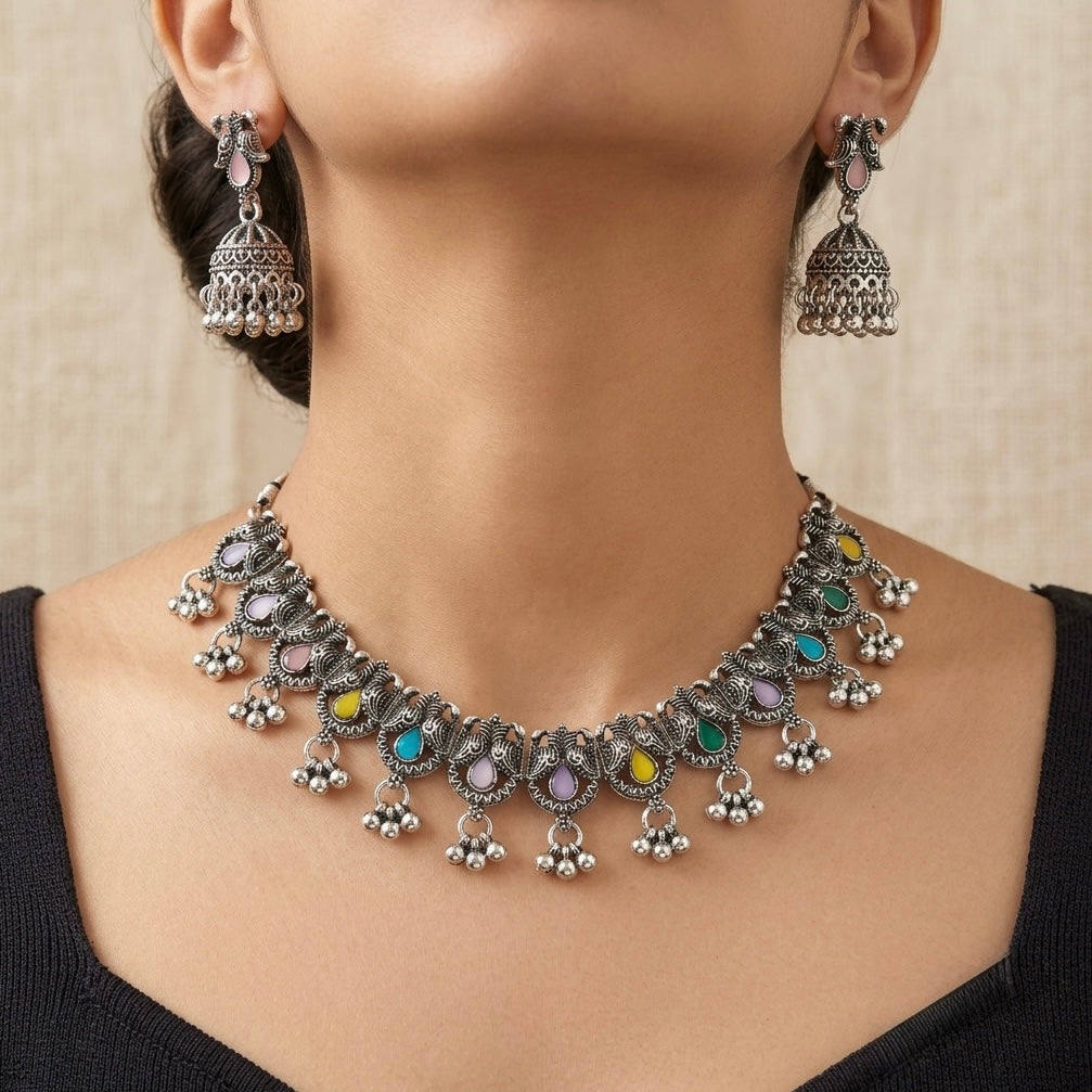 Shraddha oxidised set