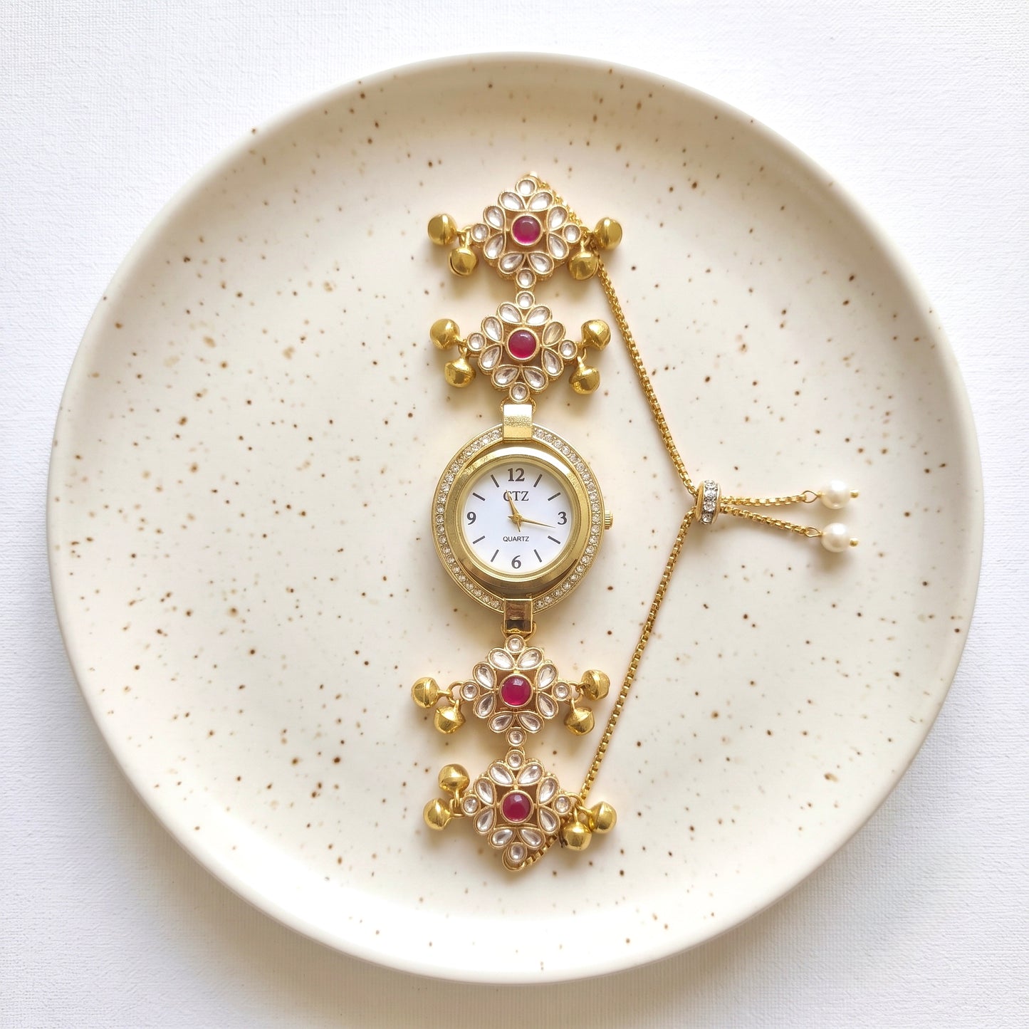 Oval kundan Watch for sister