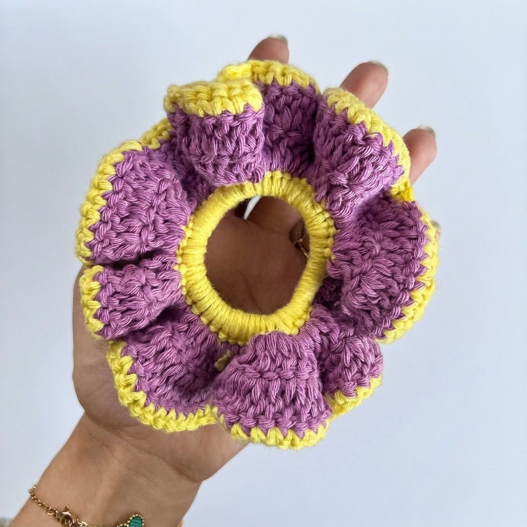 Lavender+Yellow scrunchie