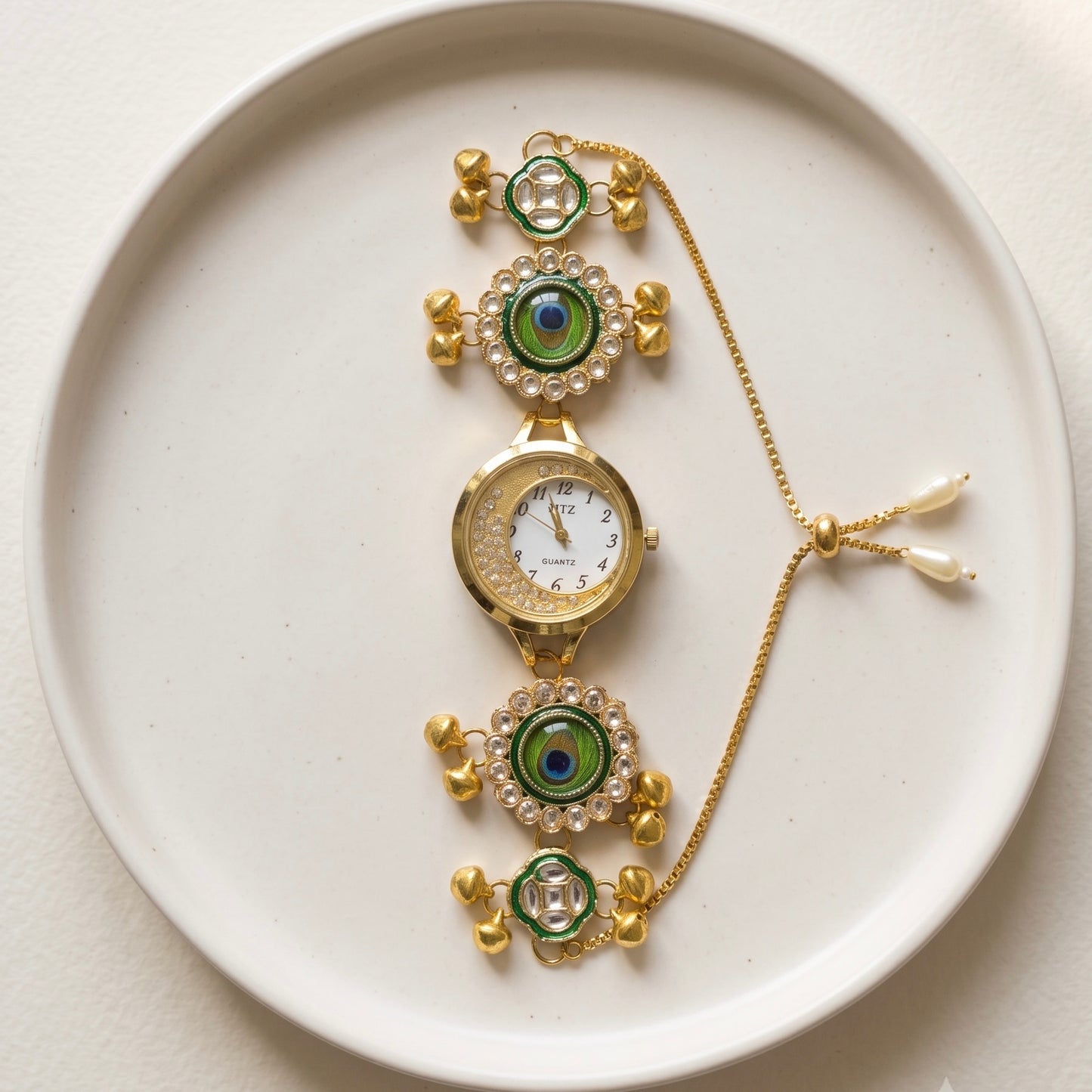 Peacock feather watch