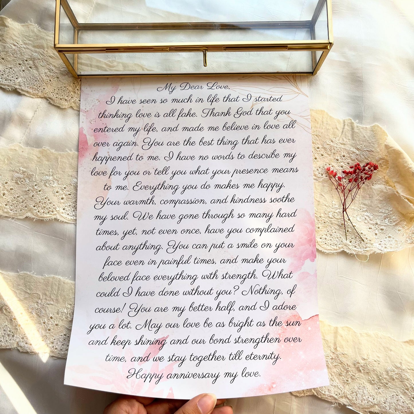 Letter in glass box 2
